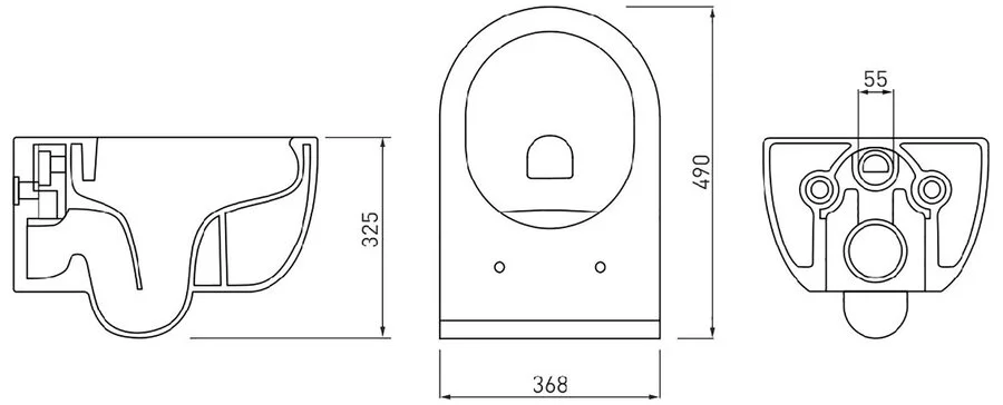 Унитаз подвесной BERGES Ego безободковый 082111 (детальная фотография), современные, hi-tech