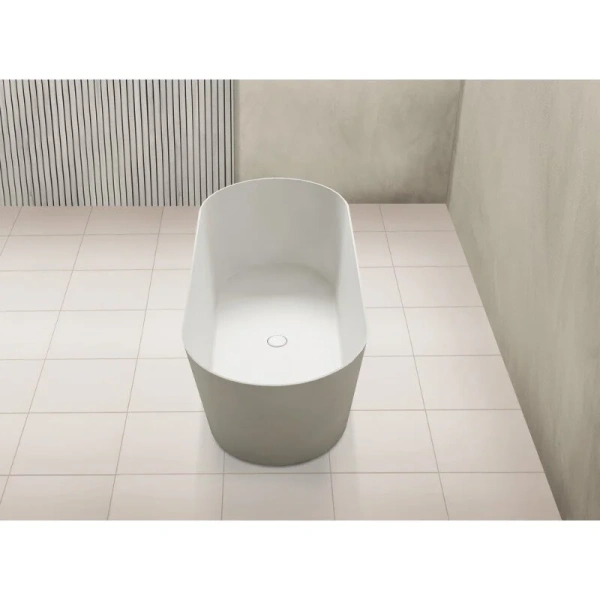 Ванна из искусственного камня Abber Stein 165x70 см белая матовая AS9622 (детальная фотография), современныe, hi-tech