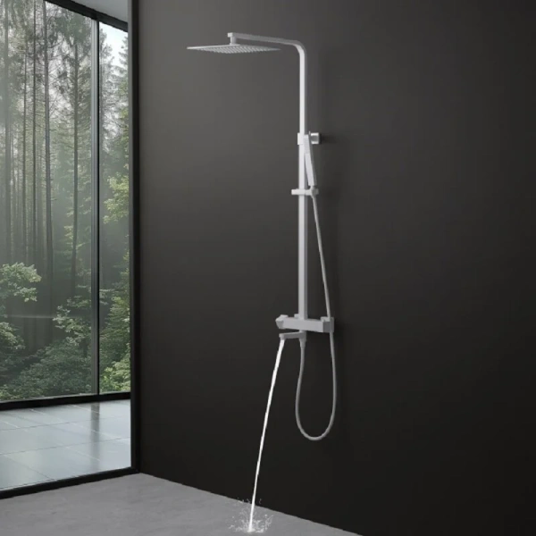 Душевая стойка Timo Tetra-thermo белая SX-0169/16 (детальная фотография), с термостатом