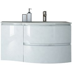 Тумба с раковиной подвесная Cezares Vague 44220 104 см Bianco Lucido