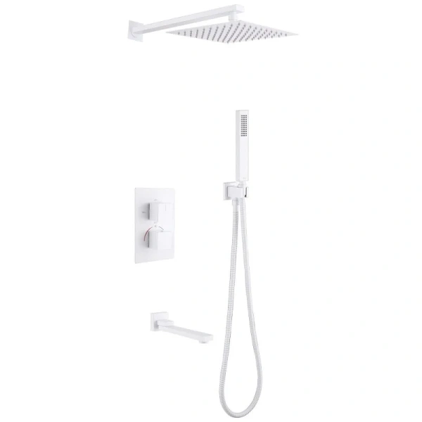 Душевой комплект Abber Daheim белый матовый AF8250W (детальная фотография)