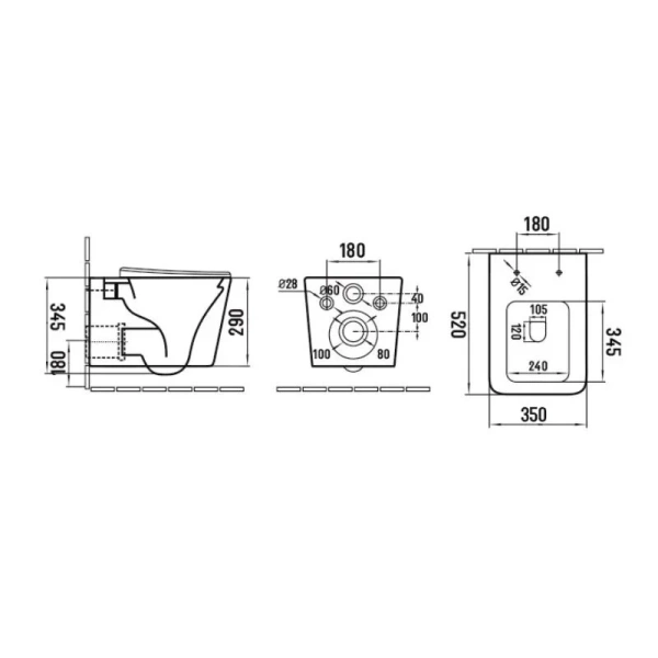 Унитаз подвесной Boheme Zen белый глянец 967-SET-2-W (детальная фотография), подвесные, встраиваемые