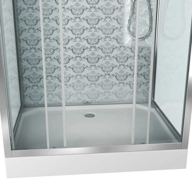 Душевая кабина Niagara Luxe 120x90 см профиль серебро, стекло прозрачное 7772QW (детальная фотография), со средним поддоном