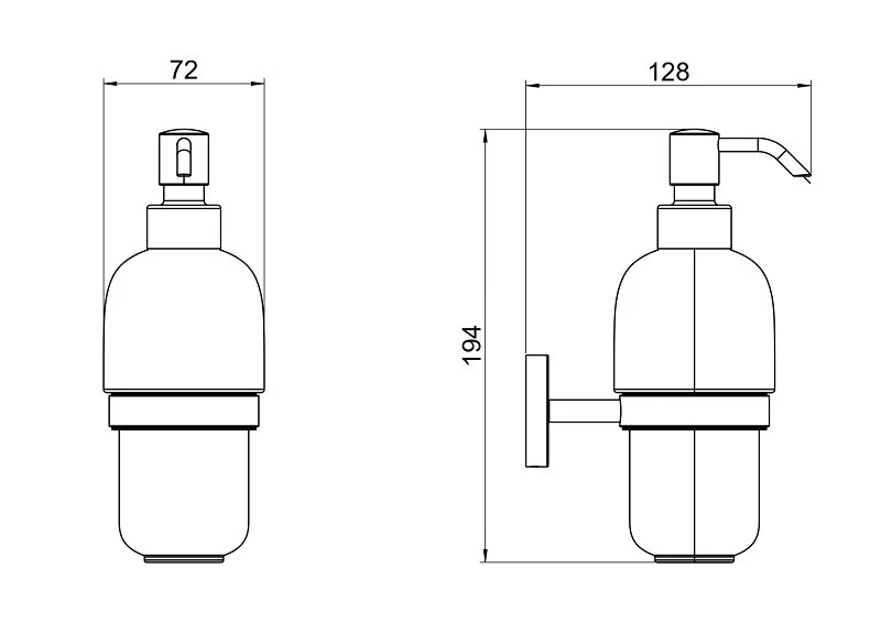 Дозатор для мыла Акватек Бетта оружейная сталь AQ4605BGM (детальная фотография), современные, hi-tech