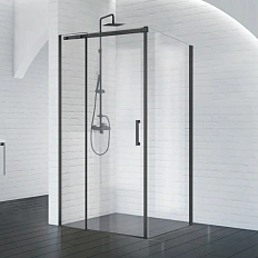 Душевой уголок BelBagno Acqua 130х90 см профиль черный