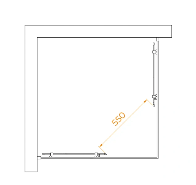 Душевой уголок RGW Passage PA-030B 100x100 см профиль черный, стекло прозрачное 350803000-14 (детальная фотография), современные, hi-tech