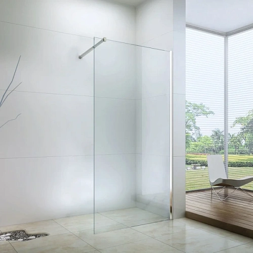 Душевая перегородка Berges Sky 100 см прозрачное стекло, профиль хром - фото 1