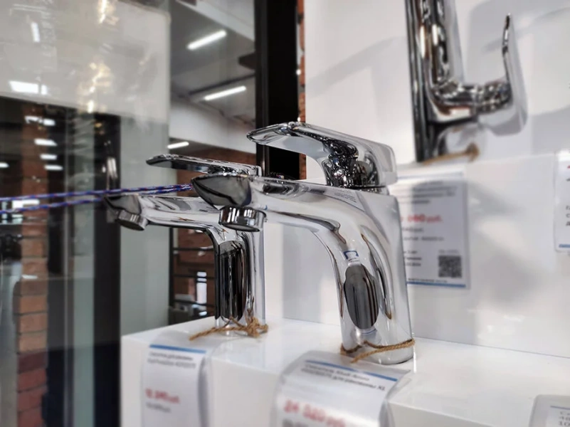 Смеситель для раковины Kludi Ameo однорычажный 410230575 (детальная фотография), однорычажные, двухрычажные