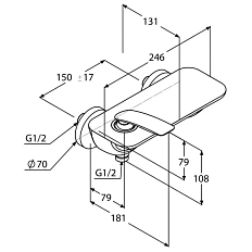 Смеситель для душа Kludi Balance 52710 однорычажный