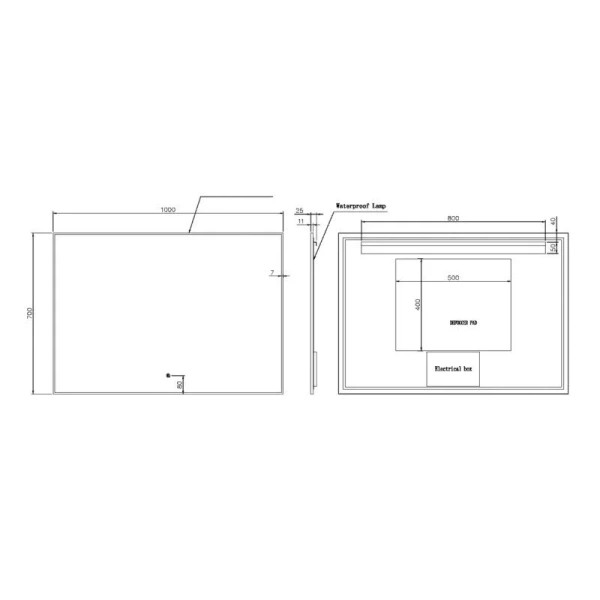 Зеркало с подсветкой Boheme 100 см хром 543-100-CR (детальная фотография), по запросу