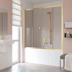 Душевая шторка на ванную стекло бронза Vegas-glass Z2V 180 05