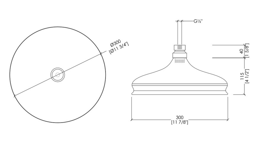 Схема (детальная фотография), верхние души