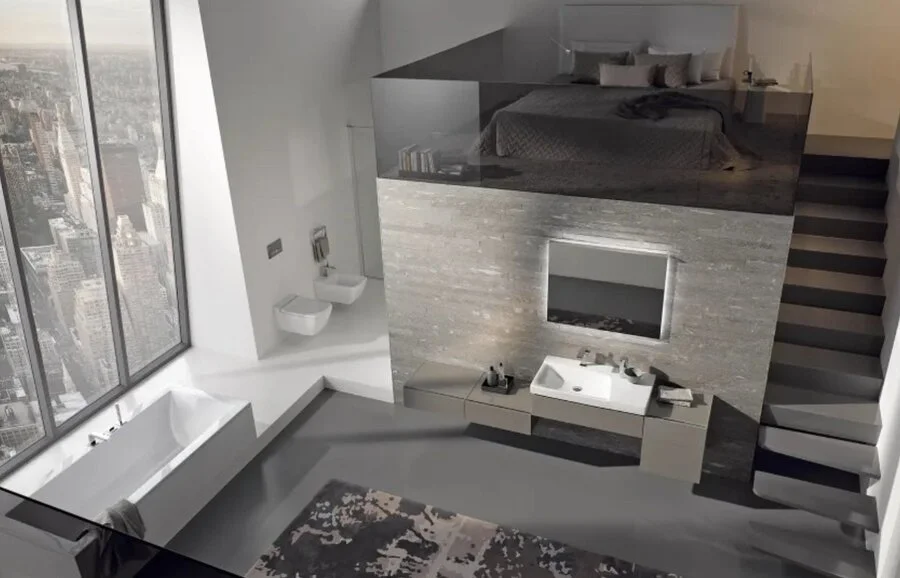 Унитаз подвесной Geberit Xeno² 500.500.01.1 безободковый (детальная фотография), современные, hi-tech, прямоугольные