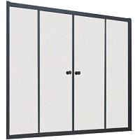 Душевая шторка на ванную профиль черный матовый стекло сатин Vegas-glass