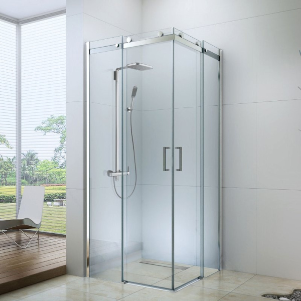 Душевой уголок BERGES Gelios 100x100 см профиль хром сильвер 061027 (детальная фотография), квадратные