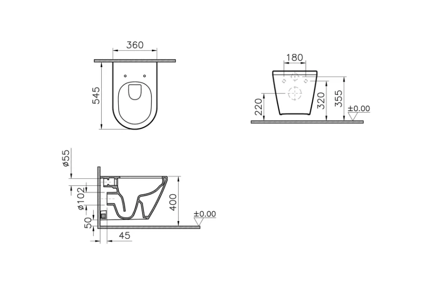 Комплект унитаз с инсталляцией VitrA S20 9004B003-7202 (детальная фотография), для унитаза