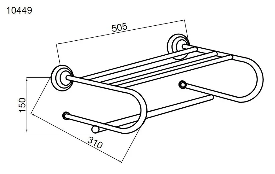 Полотенцедержатель Boheme Brillante металлический 10449 (детальная фотография), классические, ретро
