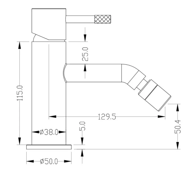 Смеситель для биде Boheme Uno золото 466-G (детальная фотография), для биде