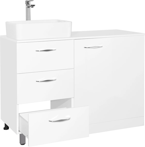 Тумба с раковиной напольная Style Line Берн ЛС-000010046 120 см с тремя ящиками (детальная фотография), 120 см