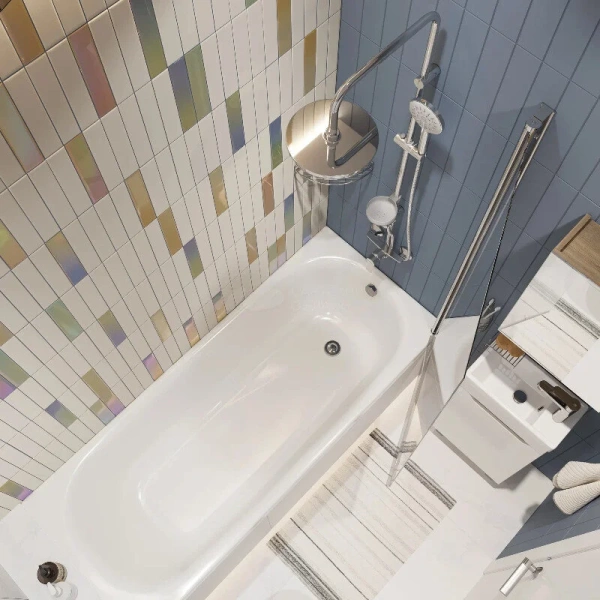 Ванна акриловая Diwo Анапа 170 x 70 см, с каркасом, цвет белый, Щ0000055220/Щ0000048581 (детальная фотография), современныe, hi-tech