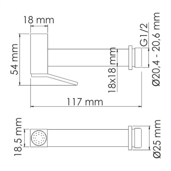 Гигиенический душ со смесителем WasserKRAFT Exter светлая бронза A01652 (детальная фотография), бронза