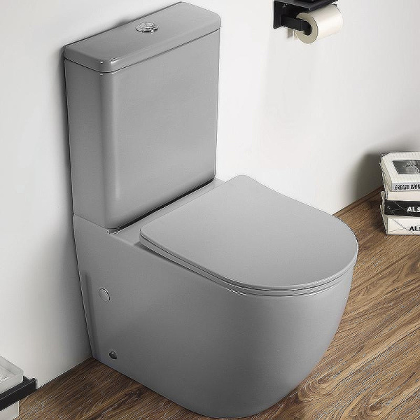 Унитаз компакт Ceramalux NС светло-серый матовый 2166XMH (детальная фотография)