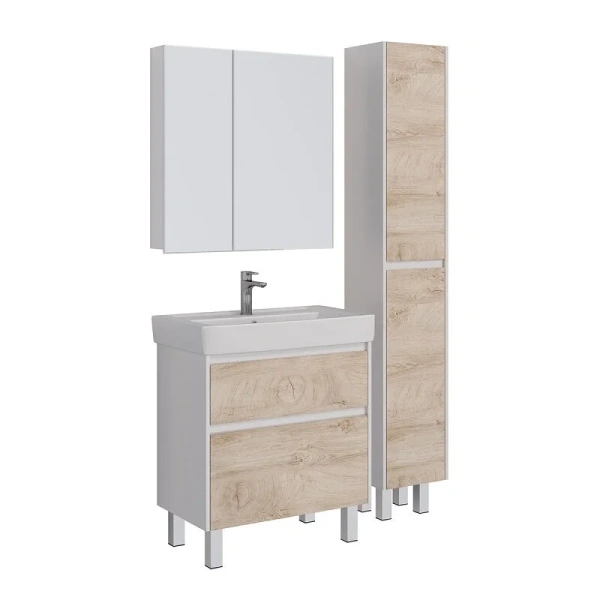 Тумба с раковиной Lemark Combi LM03C100T 100 см 2 ящика (детальная фотография), недорогo, комплект (набор)