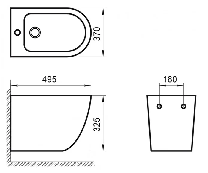 Биде подвесное BelBagno Sfera-R с горизонтальным выпуском BB046BH (детальная фотография), современные, hi-tech