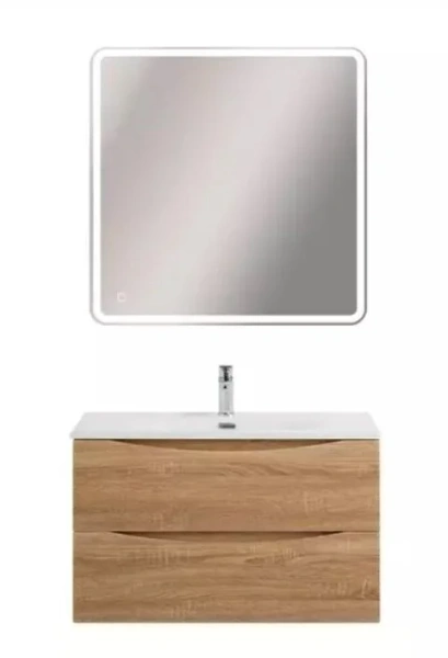 Тумба под раковину подвесная BelBagno Marino-Cer-Mini 80 см Rovere Bianco MARINO-CER-MINI-800-2C-SO-WO-P (детальная фотография), 80 см