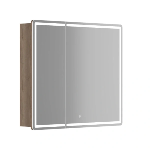 Зеркальный шкаф с подсветкой Sancos Mirror 90 см дуб галифакс натуральный MI90EG (детальная фотография)