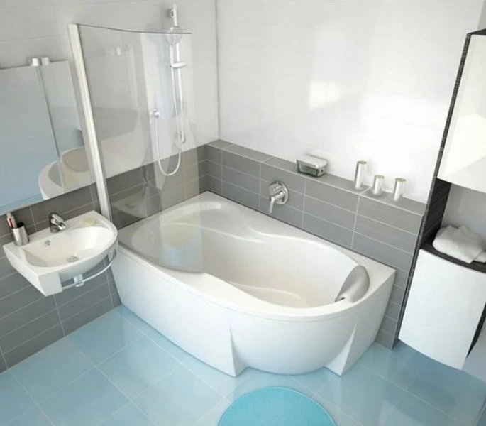 Ванна,цвет белый, правый вариант, Ravak Rosa 95 160-95 R C581000000 (детальная фотография), акриловые