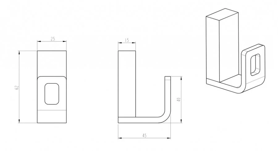 Крючок для ванной Boheme Q хром 10946-CR (детальная фотография), современные, hi-tech