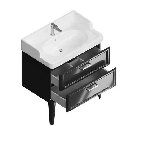 Тумба под раковину напольная Kerama Marazzi Pompei 80 см черная PO.M.80.2\BLK (детальная фотография), моноблок