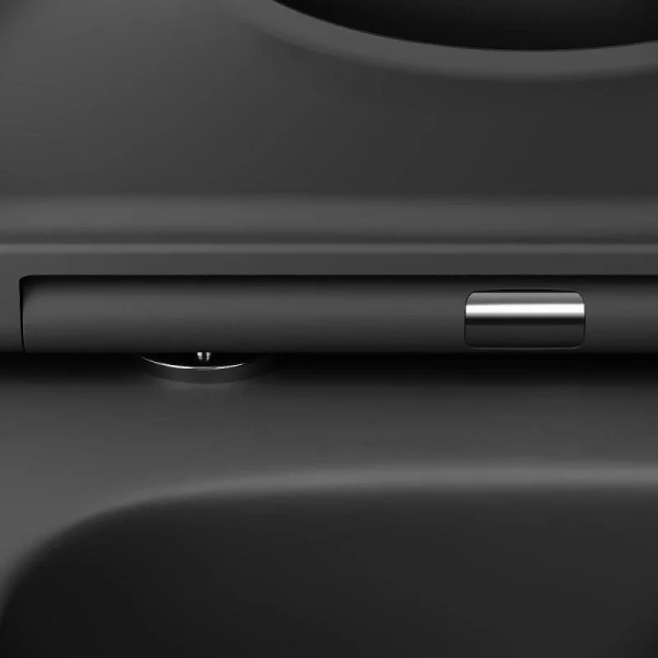 Унитаз подвесной Damixa Sirius черный матовый DX86C1700MBSC (детальная фотография), без бачка, со скрытым бачком