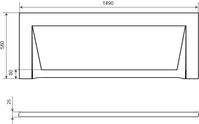 Фронтальная панель Timo 149x58 см полистирол FP15H (детальная фотография), в наличии
