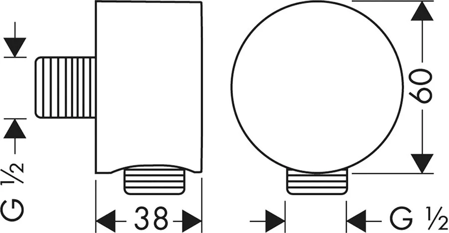 Выход из стены Axor Starck 27451000 (детальная фотография), в наличии