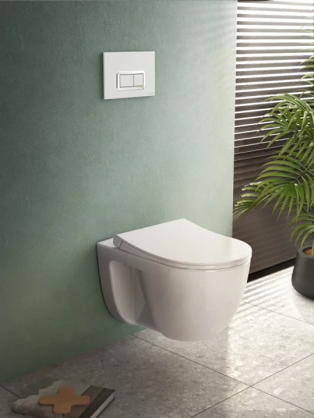 Унитаз подвесной VitrA S40 безободковый 7759B003-0075 (детальная фотография), без бачка, со скрытым бачком