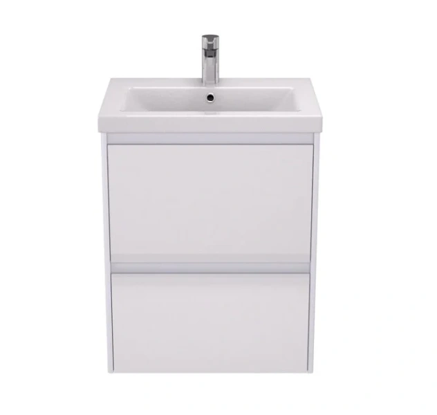 Тумба под раковину подвесная Velvex Klaufs 60 см белая tpKLA.60.2Y-616.216 (детальная фотография), современная, hi-tech