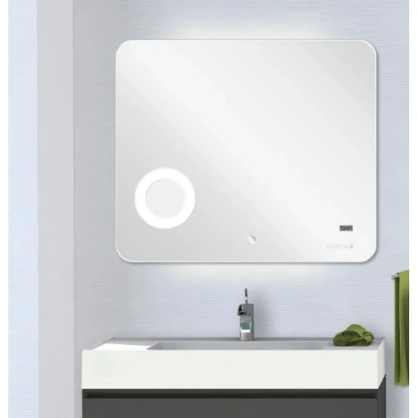 Зеркало с подсветкой Акватон Элио 80 см увеличительное, с часами 1A194102EO010 (детальная фотография), нет в наличии