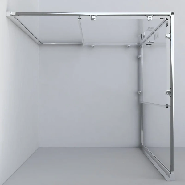 Душевой уголок Vincea Garda 100х90 см брашированное золото стекло прозрачное VSS-1G9010CLG (детальная фотография), золото