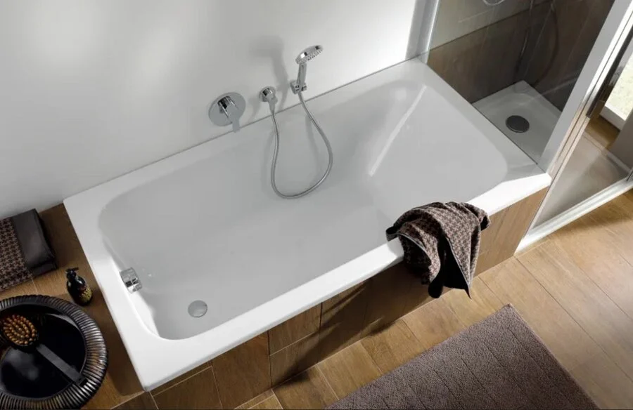 Ванна акриловая Geberit Renova Plan 554.303.01.1, 160 х 75 см, белая (детальная фотография), прямоугольные