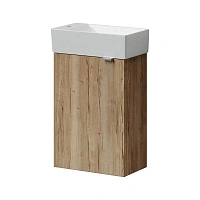 Тумба под раковину подвесная Sancos Mini 35 см дуб галифакс, правая