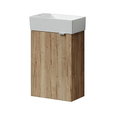 Тумба под раковину подвесная Sancos Mini 35 см дуб галифакс, правая