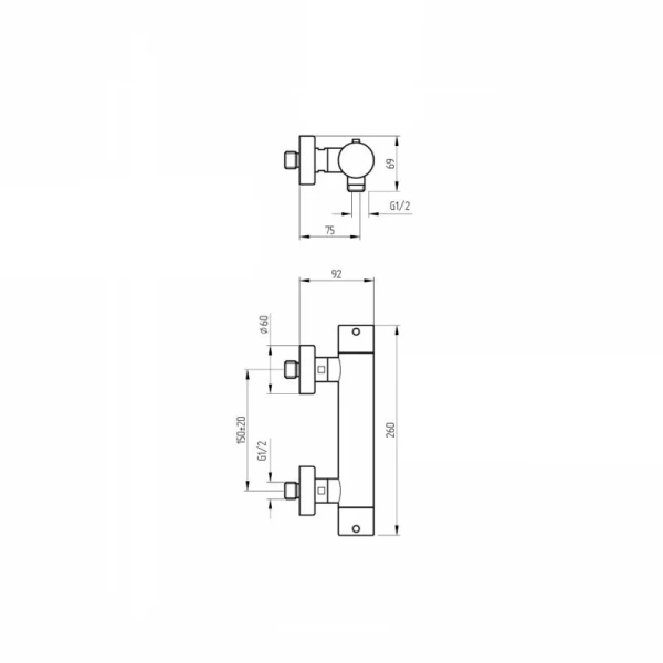 Смеситель для душа Migliore Fortis ручка сбоку 18656 (детальная фотография), для душа