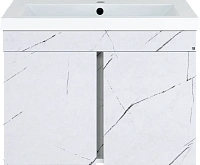 Тумба под раковину подвесная Misty Торос 70 см мрамор белый