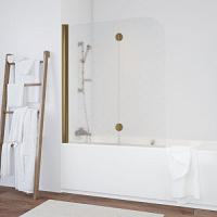 Душевая шторка на ванную профиль бронза стекло флёр-де-лис Vegas-glass