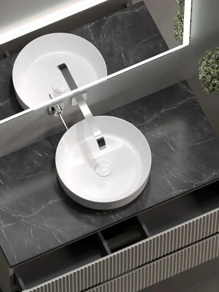 Столешница Sancos 80 см без отверстия под смеситель black sky TT80A1 (детальная фотография) index_4