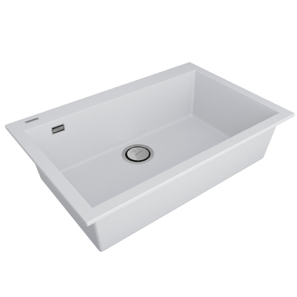 Мойка для кухни Paulmark Decoration 76 см белая матовая PM937650-WH (детальная фотография), врезные