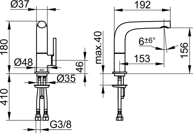 Смеситель для раковины Keuco Edition 400 51505 010100 (детальная фотография), для раковины