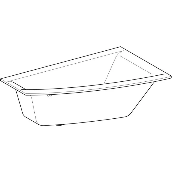 Ванна акриловая Geberit Renova Plan R/L, 160 х 100 см, белая 554.320.01.1 (детальная фотография), белые